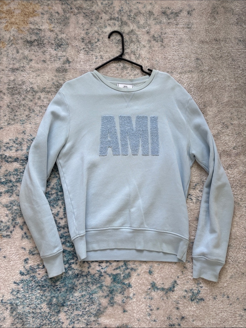 Ami Pale Blue Logo Sweatshirt
